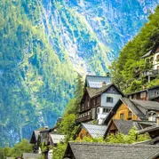A picturesque village in the mountains