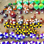 Colourful sunshades, Labadi Beach