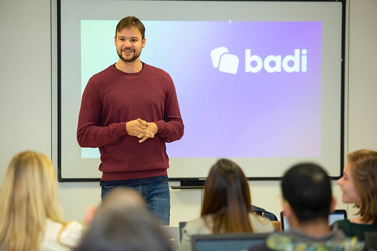 Students attending a lecture