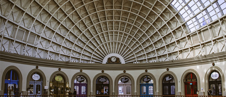 Picture of a ceiling of a domed building