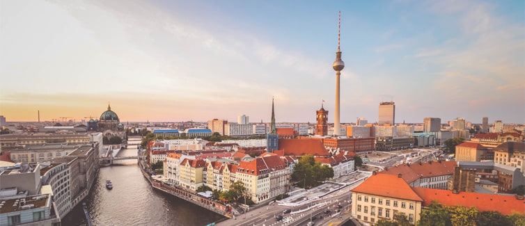 Panoramic view of Berlin city skyline